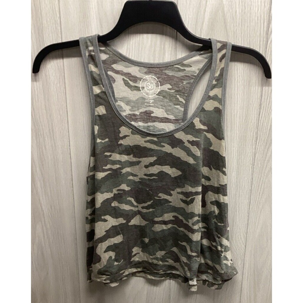 SO Women's (Size L) Camouflage Tank Top Scoop Neck *Well Worn*
